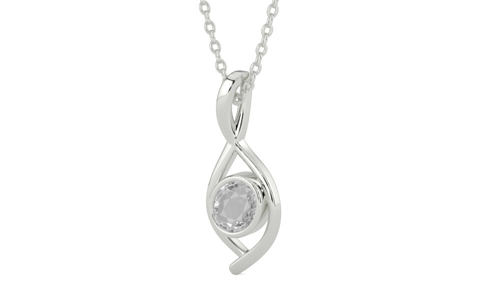 Sterling Silver Ceylon White Sapphire Pendant Rare Quality (P1)