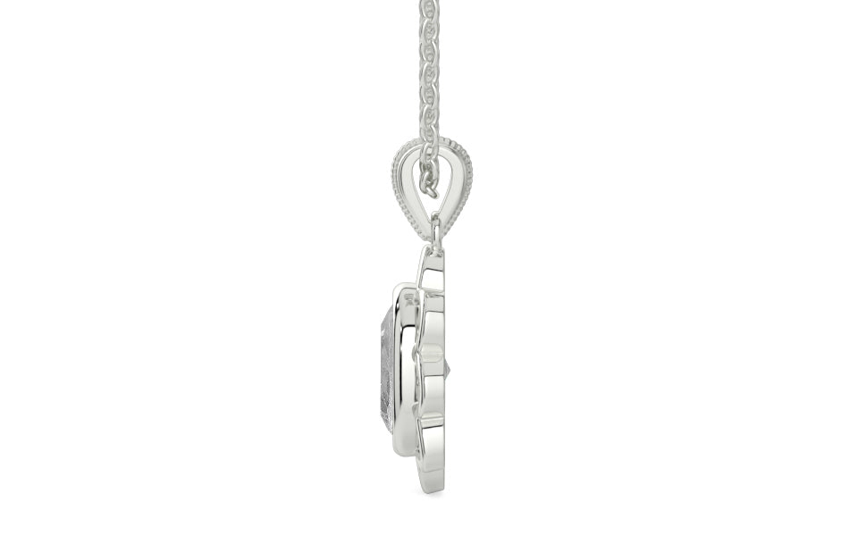 Sterling Silver Ceylon White Sapphire Pendant Rare Quality (P3)