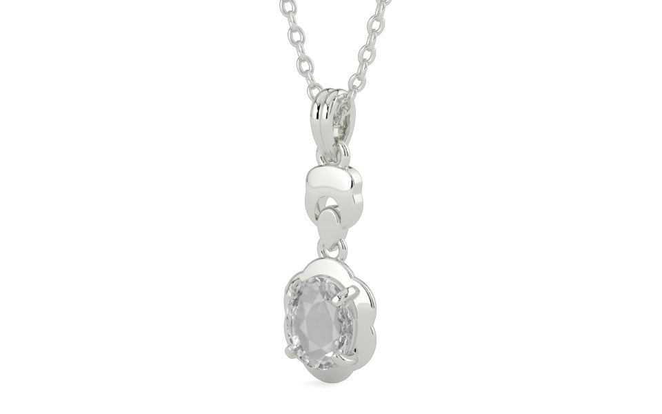 Sterling Silver Ceylon White Sapphire Pendant Rare Quality (P6)