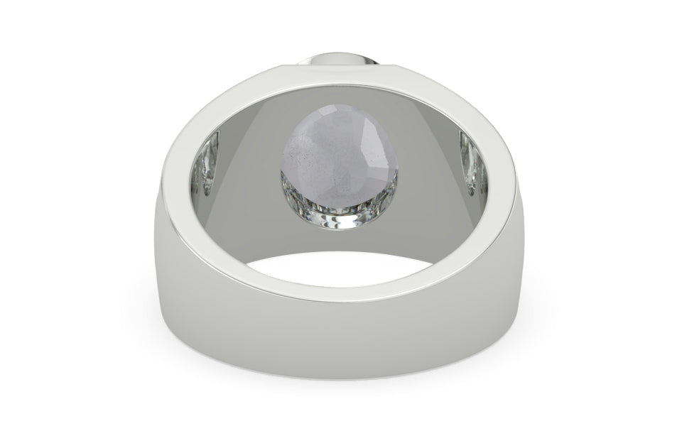Sterling Silver Ceylon White Sapphire Ring Fine Quality (R1)