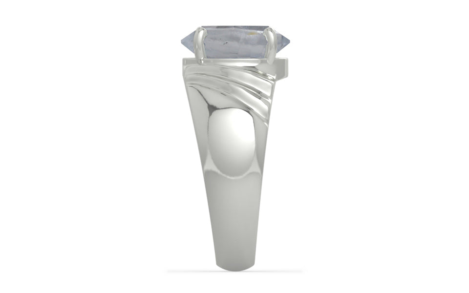 Sterling Silver Ceylon White Sapphire Ring Fine Quality (R4)