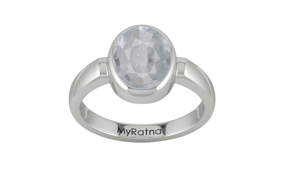 Sterling Silver Ceylon White Sapphire Ring Fine Quality (R6)
