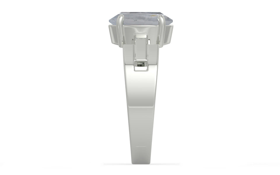 Sterling Silver Ceylon White Sapphire Ring Fine Quality (R8)