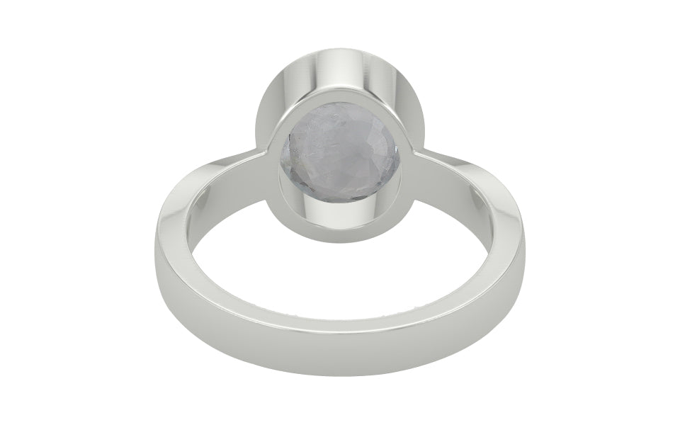 Sterling Silver Ceylon White Sapphire Ring Fine Quality (R9)