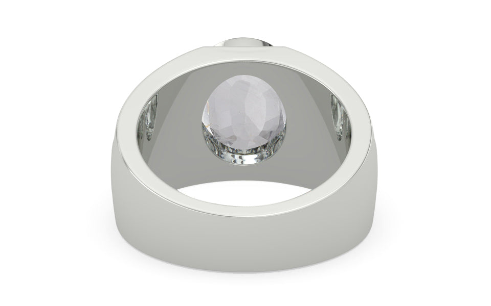 Sterling Silver Ceylon White Sapphire Ring Limited Quality (R1)