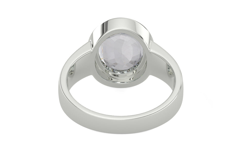 Sterling Silver Ceylon White Sapphire Ring Limited Quality (R3)