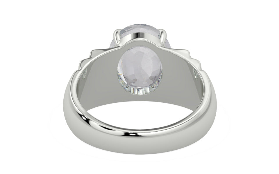 Sterling Silver Ceylon White Sapphire Ring Limited Quality (R4)