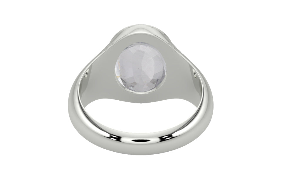 Sterling Silver Ceylon White Sapphire Ring Limited Quality (R7)