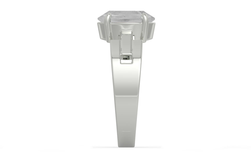 Sterling Silver Ceylon White Sapphire Ring Limited Quality (R8)