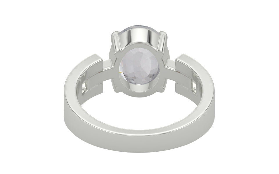 Sterling Silver Ceylon White Sapphire Ring Limited Quality (R8)