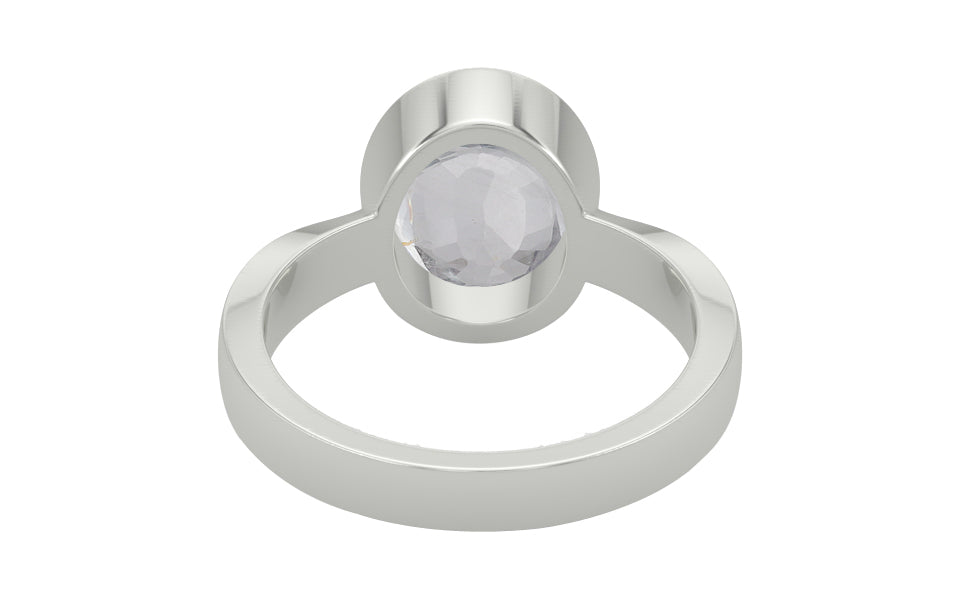 Sterling Silver Ceylon White Sapphire Ring Limited Quality (R9)