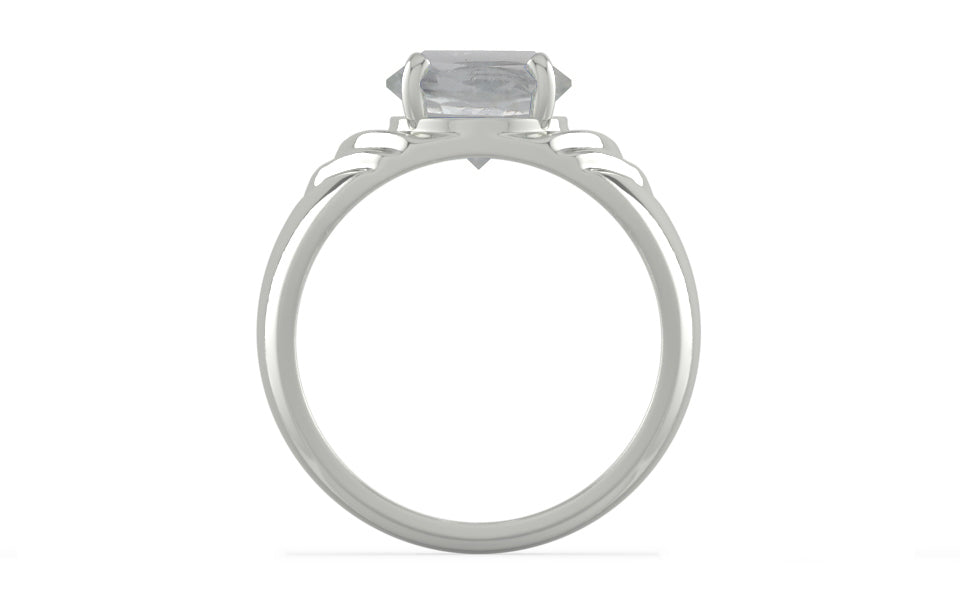 Sterling Silver Ceylon White Sapphire Ring Prime Quality (R4)