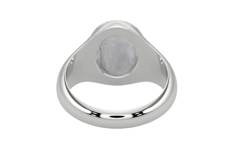 Sterling Silver Ceylon White Sapphire Ring Prime Quality (R7)