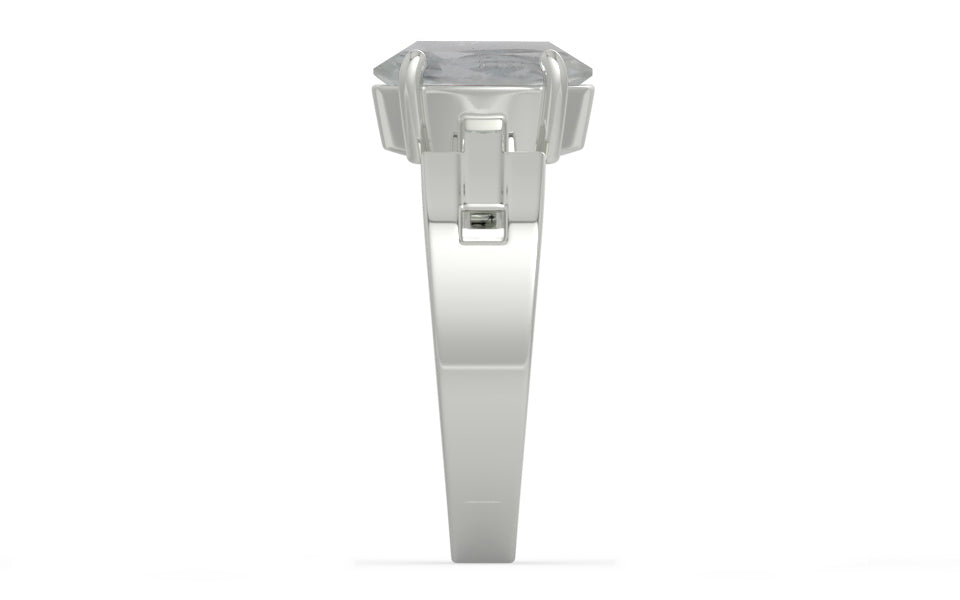 Sterling Silver Ceylon White Sapphire Ring Prime Quality (R8)