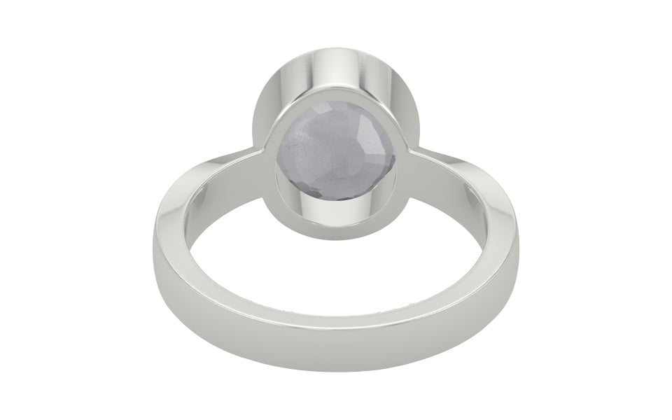 Sterling Silver Ceylon White Sapphire Ring Prime Quality (R9)