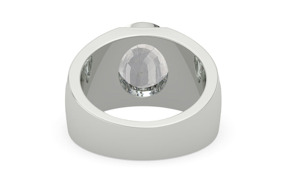 Sterling Silver Ceylon White Sapphire Ring Rare Quality (R1)