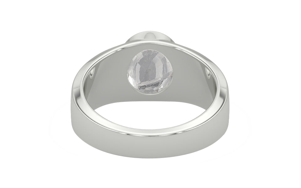 Sterling Silver Ceylon White Sapphire Ring Rare Quality (R10)