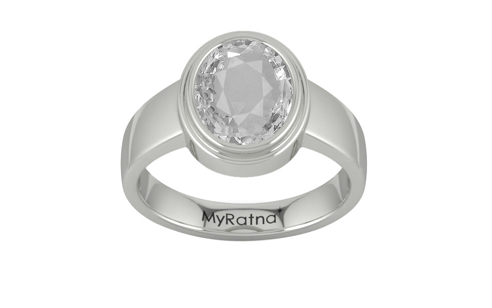 Sterling Silver Ceylon White Sapphire Ring Rare Quality (R3)