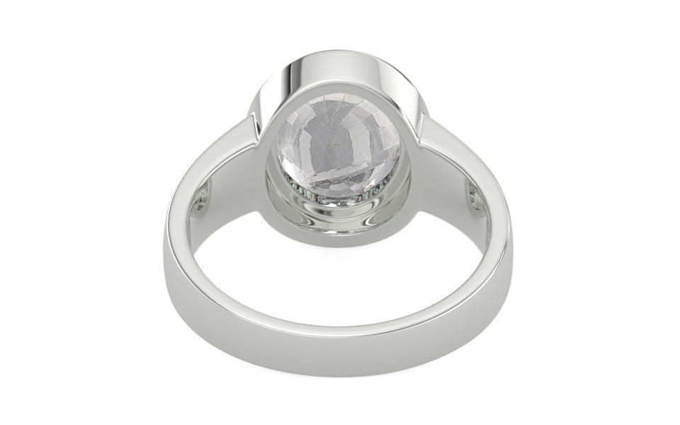 Sterling Silver Ceylon White Sapphire Ring Rare Quality (R3)