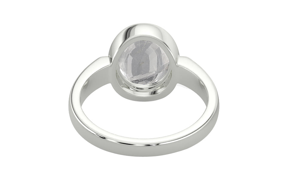 Sterling Silver Ceylon White Sapphire Ring Rare Quality (R6)