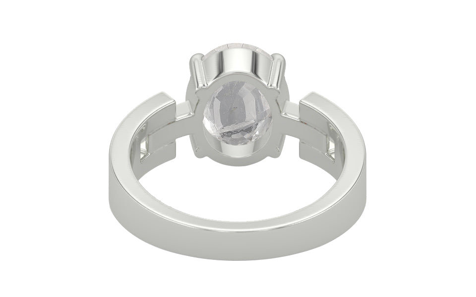 Sterling Silver Ceylon White Sapphire Ring Rare Quality (R8)