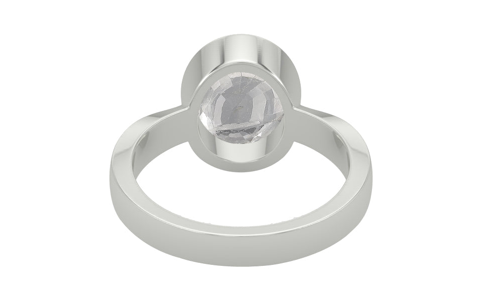 Sterling Silver Ceylon White Sapphire Ring Rare Quality (R9)