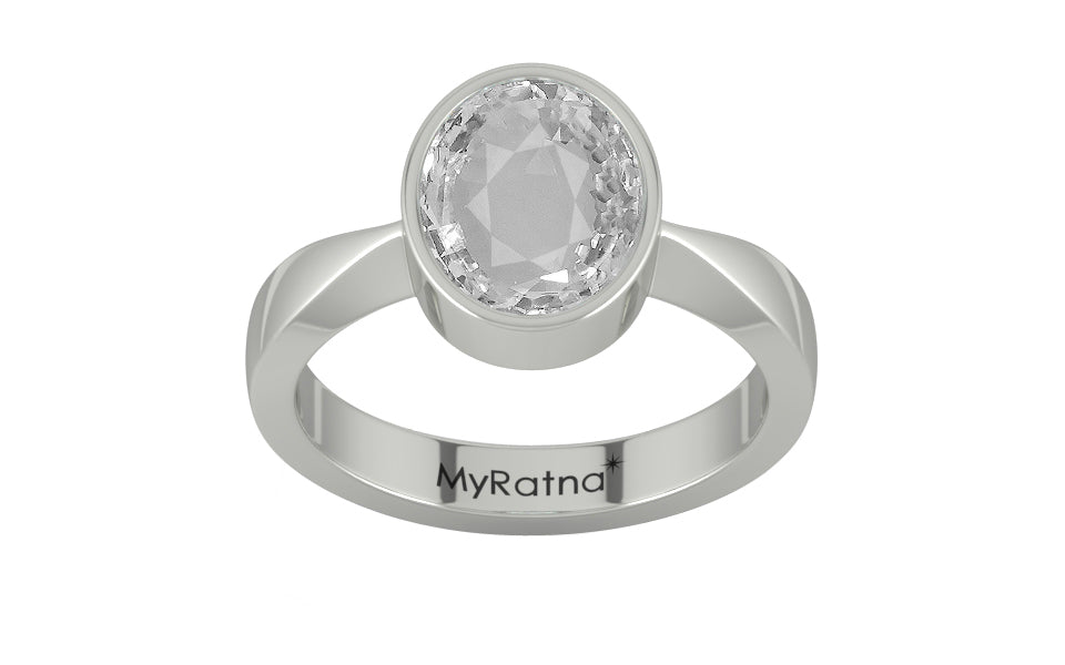 Sterling Silver Ceylon White Sapphire Ring Rare Quality (R9)