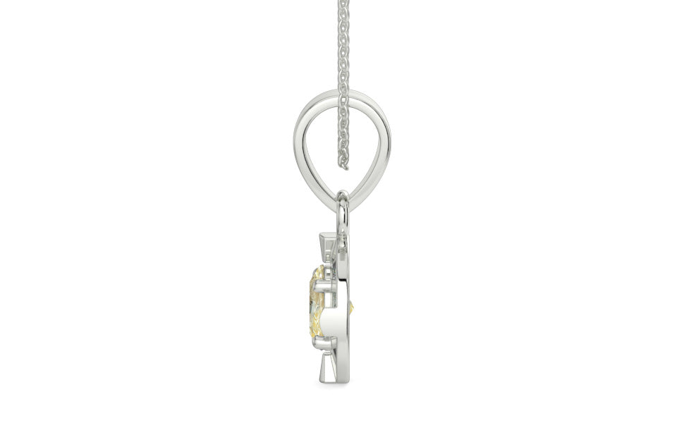 Sterling Silver Ceylon Yellow Sapphire Pendant Fine Quality (P11)