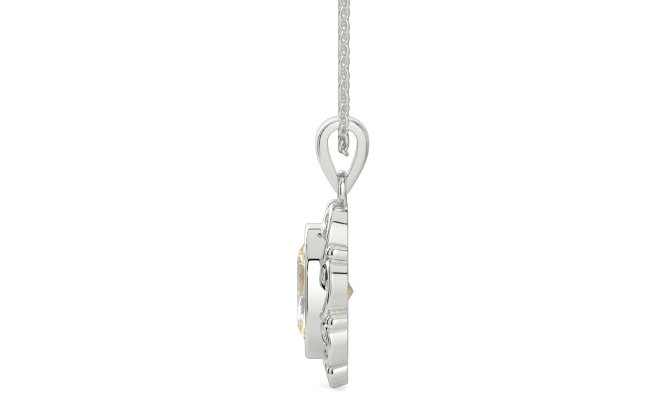 Sterling Silver Ceylon Yellow Sapphire Pendant Fine Quality (P5)