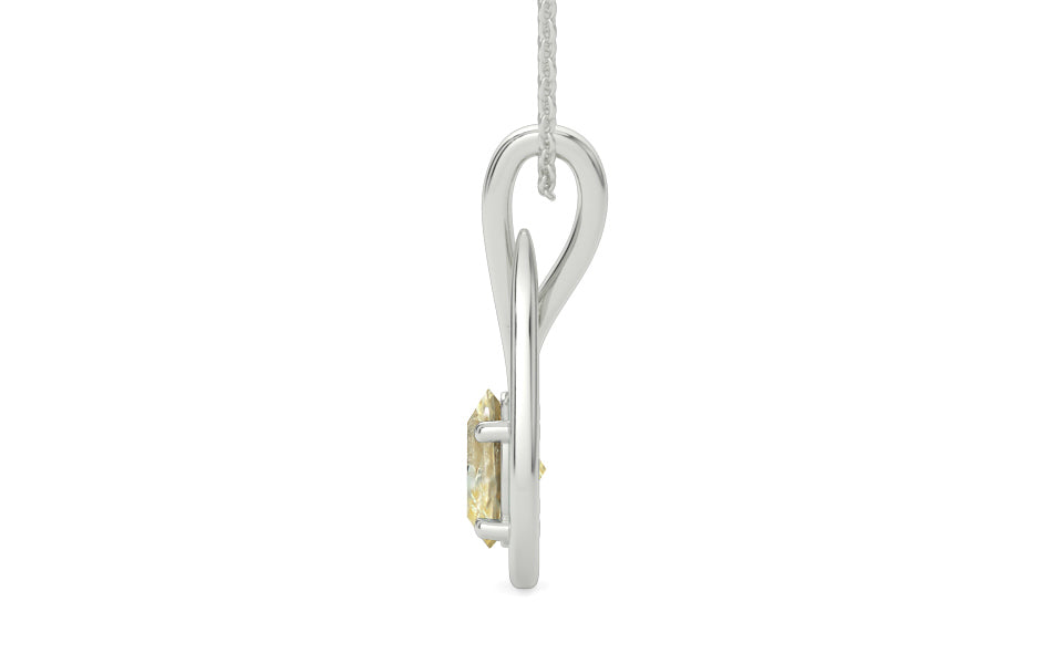 Sterling Silver Ceylon Yellow Sapphire Pendant Fine Quality (P9)