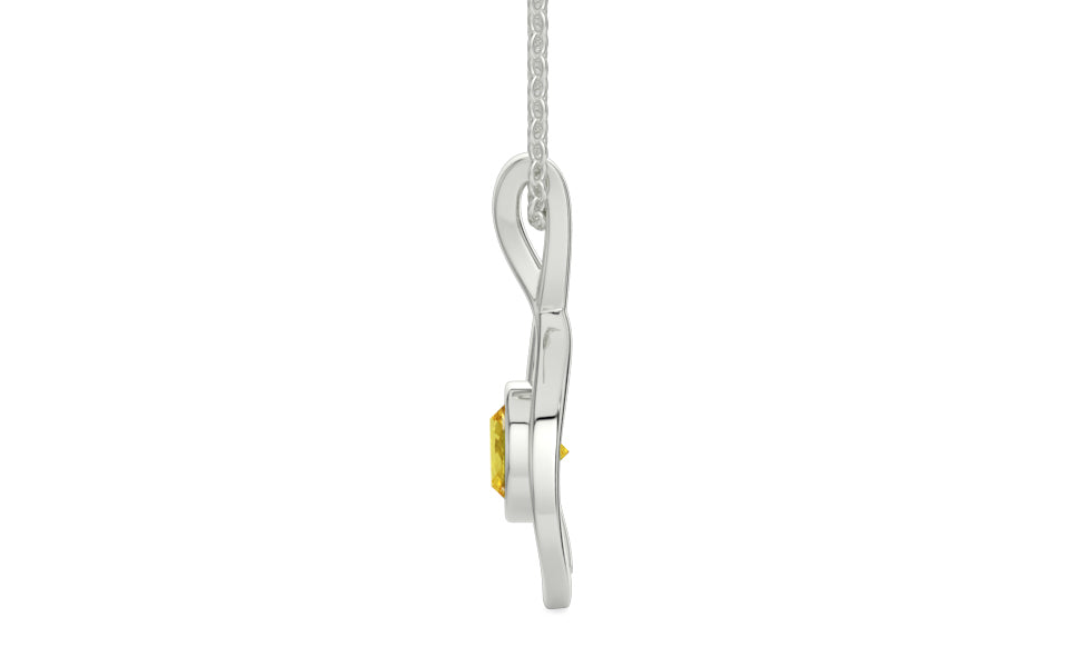 Sterling Silver Ceylon Yellow Sapphire Pendant Limited Quality (P1)