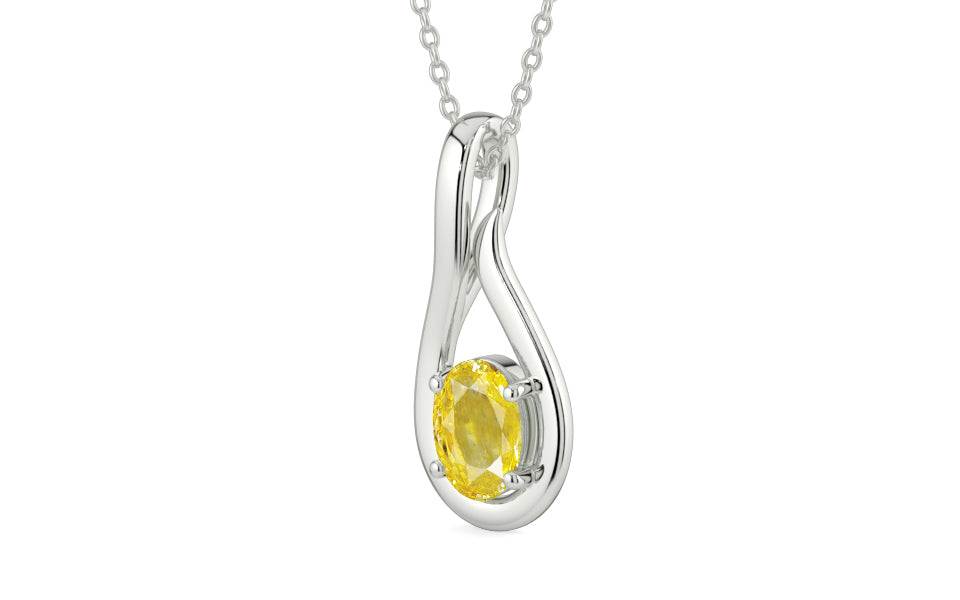 Sterling Silver Ceylon Yellow Sapphire Pendant Limited Quality (P9)