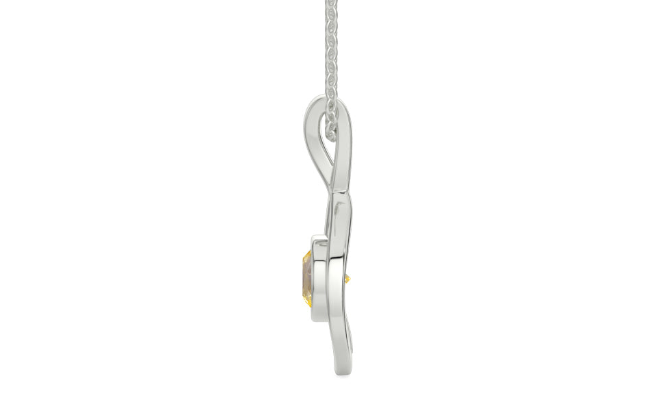 Sterling Silver Ceylon Yellow Sapphire Pendant Prime Quality (P1)