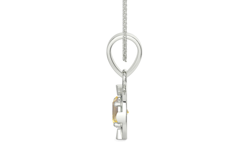 Sterling Silver Ceylon Yellow Sapphire Pendant Prime Quality (P11)