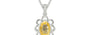 Sterling Silver Ceylon Yellow Sapphire Pendant Prime Quality (P3)