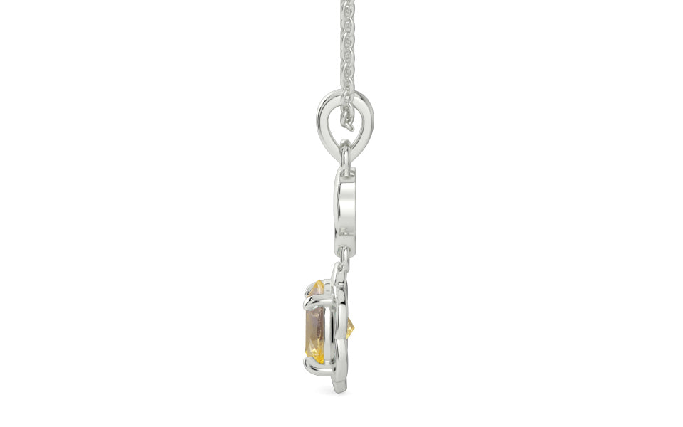 Sterling Silver Ceylon Yellow Sapphire Pendant Prime Quality (P6)