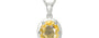 Sterling Silver Ceylon Yellow Sapphire Pendant Prime Quality (P8)