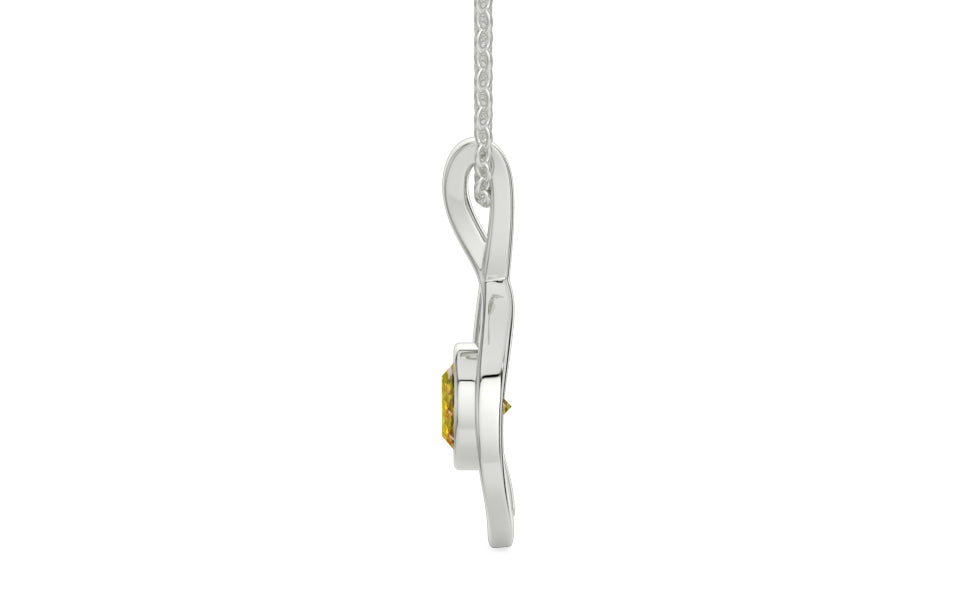 Sterling Silver Ceylon Yellow Sapphire Pendant Rare Quality (P1)