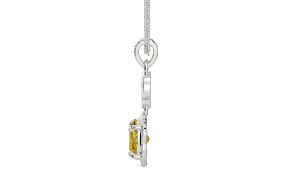 Sterling Silver Ceylon Yellow Sapphire Pendant Rare Quality (P6)