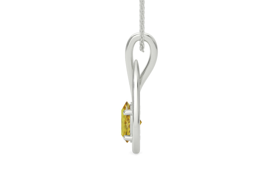 Sterling Silver Ceylon Yellow Sapphire Pendant Rare Quality (P9)