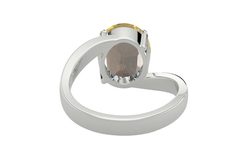 Sterling Silver Ceylon Yellow Sapphire Ring Rare Quality (R2)