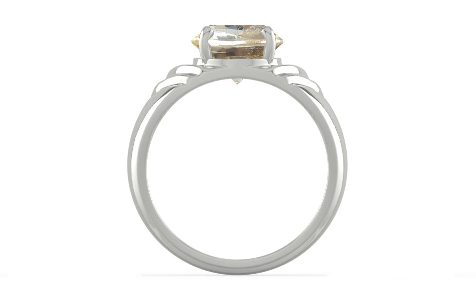 Sterling Silver Ceylon Yellow Sapphire Ring Fine Quality (R4)