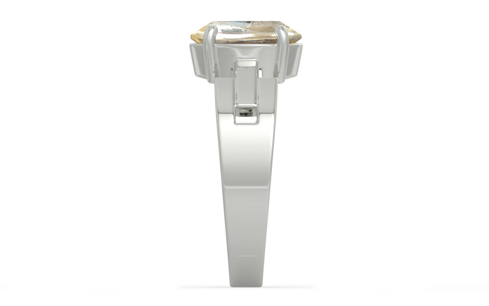 Sterling Silver Ceylon Yellow Sapphire Ring Fine Quality (R8)