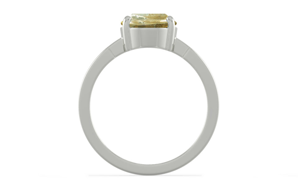 Sterling Silver Ceylon Yellow Sapphire Ring Fine Quality (R8)