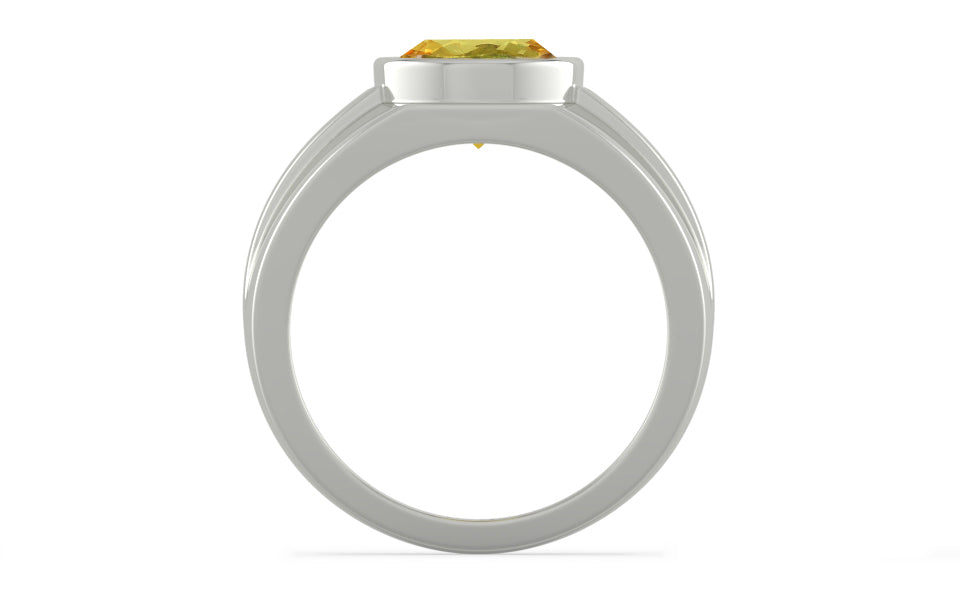 Sterling Silver Ceylon Yellow Sapphire Ring Limited Quality (R1)