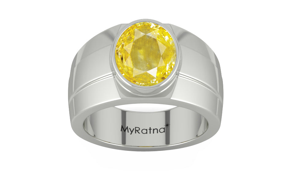Sterling Silver Ceylon Yellow Sapphire Ring Limited Quality (R1)