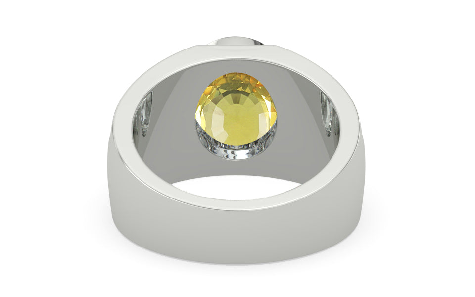 Sterling Silver Ceylon Yellow Sapphire Ring Limited Quality (R1)