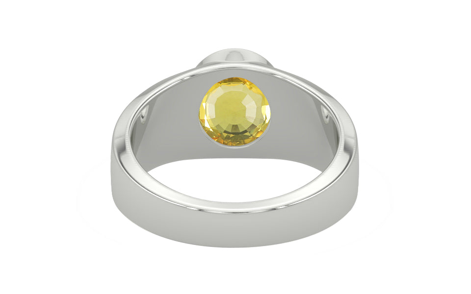 Sterling Silver Ceylon Yellow Sapphire Ring Limited Quality (R10)