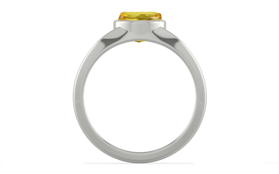 Sterling Silver Ceylon Yellow Sapphire Ring Limited Quality (R10)