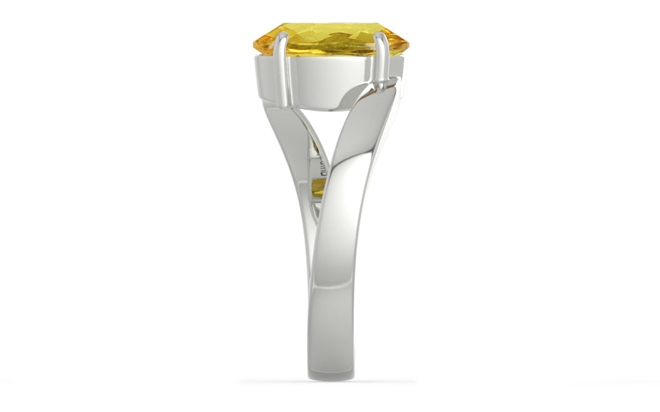 Sterling Silver Ceylon Yellow Sapphire Ring Limited Quality (R2)